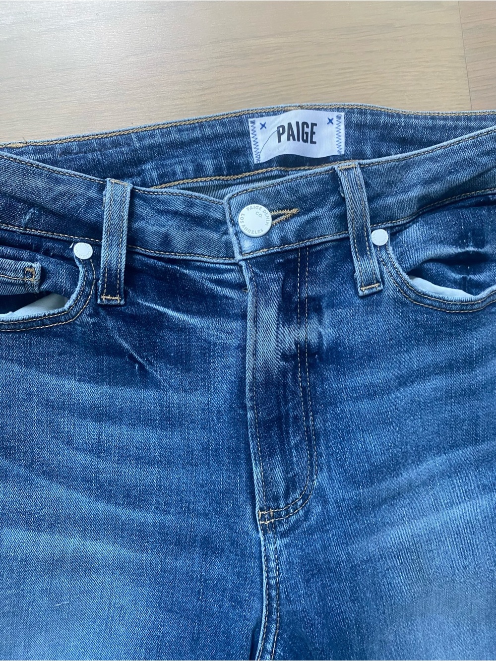 PAIGE Womens Blue Denim Jeans